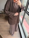 Basic Yırtmaçlı Sweat Kahve