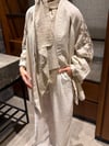 Nakış İşlemeli Keten Kimono Krem