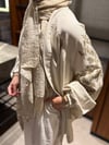 Nakış İşlemeli Keten Kimono Krem