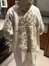Nakış İşlemeli Keten Kimono Krem