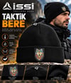 İssi Kurt Nakışlı Bere Siyah