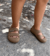Baboo Toe Jelly Yumuşacık Cırt Cırtlı Kız Erkek Bebek Çocuk Sandalet Kahverengi