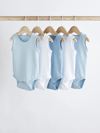 Next 5'li Bebek Yeleği Bodysuits Beyaz Mavi