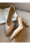 Bej Cilt (Flat) Kadın Stiletto Ayakkabı