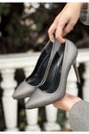 Hillar Platin Saten Stiletto Ayakkabı