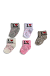 Bebek Çorabı 5'li Set - I Love Mum Desenli