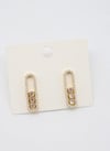  Zirkon Detaylı Gold Çelik Küpe 25 mm
