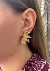 14K Altın Renk Çelik Dalga Formlu Modern Küpe – Işıltılı ve Şık Tasarım