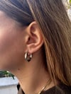 14K Çelik Geometrik Halka Küpe – Gold & Gri Renk Seçenekli