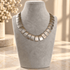 14K Çelik Geometrik Plaka Kolye – 42+5 cm Ayarlanabilir