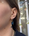 14K Çelik Mor Taşlı 2'li Küpe Seti – Mavi, Yeşil, Mor Renk Seçenekli