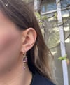 14K Çelik Mor Taşlı 2'li Küpe Seti – Mavi, Yeşil, Mor Renk Seçenekli