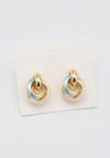 14K Gold Renk Çelik Çok Halkalı Modern Küpe – Şık & Zamansız Tasarım (25 mm)