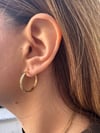 14K Gold Renk Çelik Halka Küpe – Klasik Orta Boy