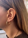 14K Gold Renk Çelik Halka Küpe – Klasik Orta Boy