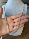 14K Gold Renk Top Zincir Çelik Kolye – 60 cm Kararmaz Paslanmaz Çelik Kolye