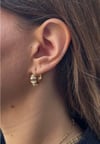 14K Gold Tone Çelik Taşlı Halka Küpe 2'li (17 mm) – Şık Kadın Modeli, Hediye Paketli