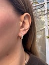 14K Gold Tone Kararmaz Çelik Taşlı Halka Küpe – Parlak Zirkon Taşlı