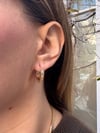14K Gold Tone Kararmaz Çelik Zirkon Taşlı Halka Küpe