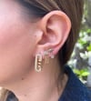 14K Gold Tone Taşlı 3'lü Çelik Küpe Seti | Yıldız, Bulut ve Zincir Detaylı Şık Tasarım