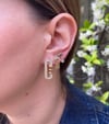 14K Gold Tone Taşlı 3'lü Çelik Küpe Seti | Yıldız, Bulut ve Zincir Detaylı Şık Tasarım