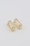 22 mm Baget Taşlı Gold Çelik Halka Küpe