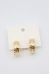 25 mm Örgü Desenli Gold Çelik Halka Küpe