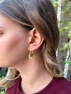 2'li geometrik detaylı çelik küpe 
