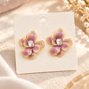30 MM Çelik Çiçek Figürlü Küpe - Renk Seçenekli 