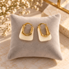 Dalgalı Form Gold Çelik Küpe