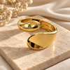 Damla Form Çelik Kelepçe (Gold- gümüş renk seçenekli)