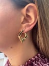 Geometrik Formlu Gold Renk Modern Tasarım Kadın Küpe