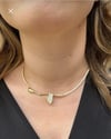 Gold Renk Zirkon Taşlı Asimetrik Çelik Kolye – Kadın Şık Takı