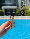 Leopar Desenli Gold Detaylı Akrilik Mandal Saç Tokası