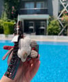 Peluş Ayıcık ve Örgü Çiçek Detaylı Büyük Boy Mandal Saç Tokası
