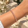 Pembe Sıra Taşlı Çelik Bileklik – 16+2 cm Ayarlanabilir