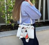 Renkli Mini Fular Detaylı Kadın El Ve Omuz Çantası (20*19cm)