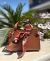 Renkli Mini Fular Detaylı Kadın El Ve Omuz Çantası (20*19cm)