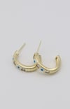 VIP Nazar ve Zirkon Taş Detaylı Gold Halka Küpe 20 mm 