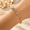 Xuping Gold Yıldız Figürlü Taşlı Çelik Bileklik | 17+2 cm Ayarlanabilir