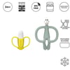 Matchstick Monkey Banana-Silikon Diş Kaşıyıcı Hediye Seti / Mint yesili
