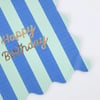 Meri Meri - Stripe Happy Birthday Large Napkins - Çizgili Happy Birthday Peçeteler (L) (x16)