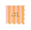 Meri Meri - Stripe Happy Birthday Large Napkins - Çizgili Happy Birthday Peçeteler (L) (x16)