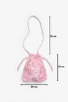 Pembe Çiçek ve Pul Detaylı Kız Çocuk Çanta Pembe 