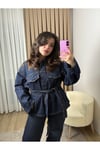 Belden Bağlamalı Denim Takım