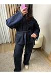 Belden Bağlamalı Denim Takım