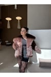 Kahve Kruvaze Premium Kürklü Kaban