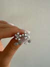 İncili Çiçek Küpe(Silver)