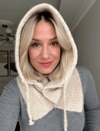 Krem Düğmeli Balaclava