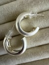 Mat Yıldız Taşlı Halka Küpe(Silver)
